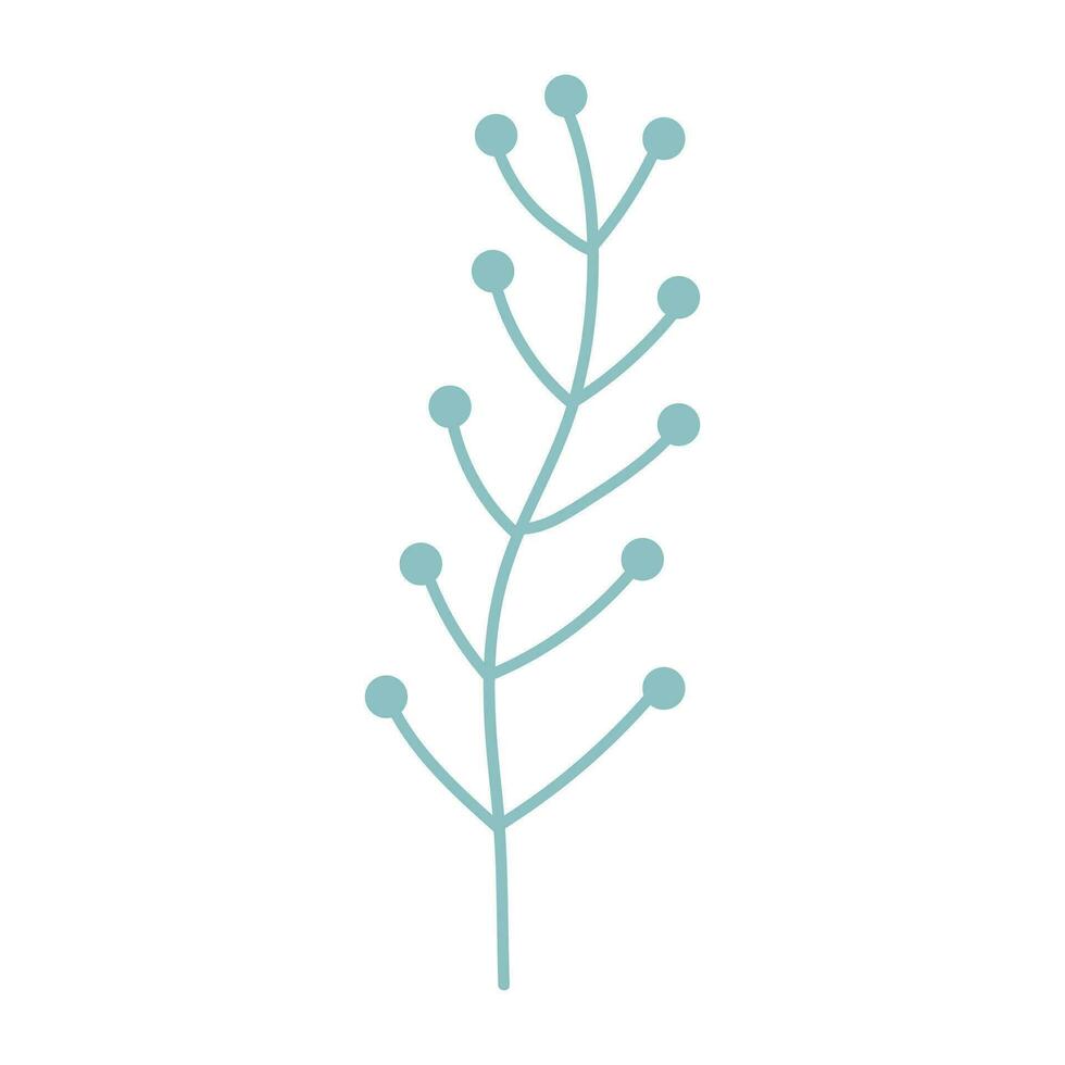Decorative boho twig. Abstract geometric element. Botanical symbol. vector