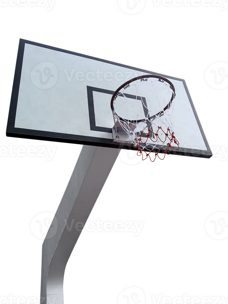 pallacanestro. Basso angolo Visualizza di pallacanestro cerchio contro, trasparente sfondo png