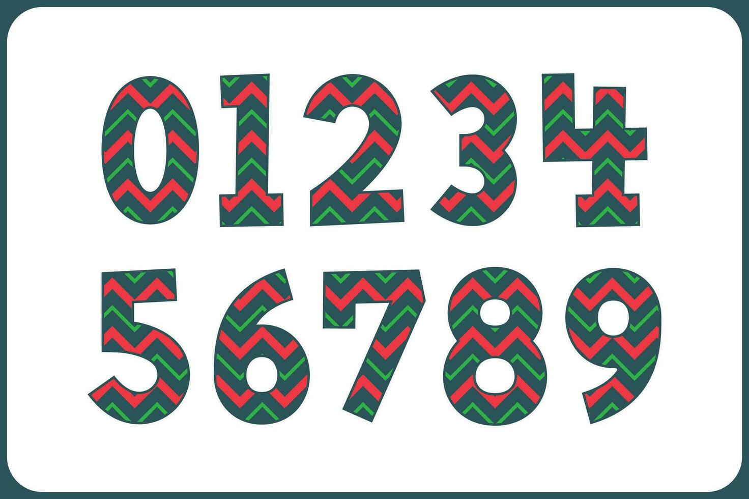 versátil colección de ornamento números para varios usos vector