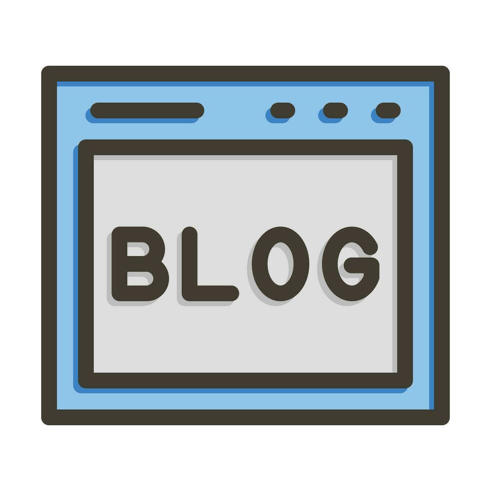 Blog Vector Thick Line Filled Colors Icon For Personal And Commercial Use.