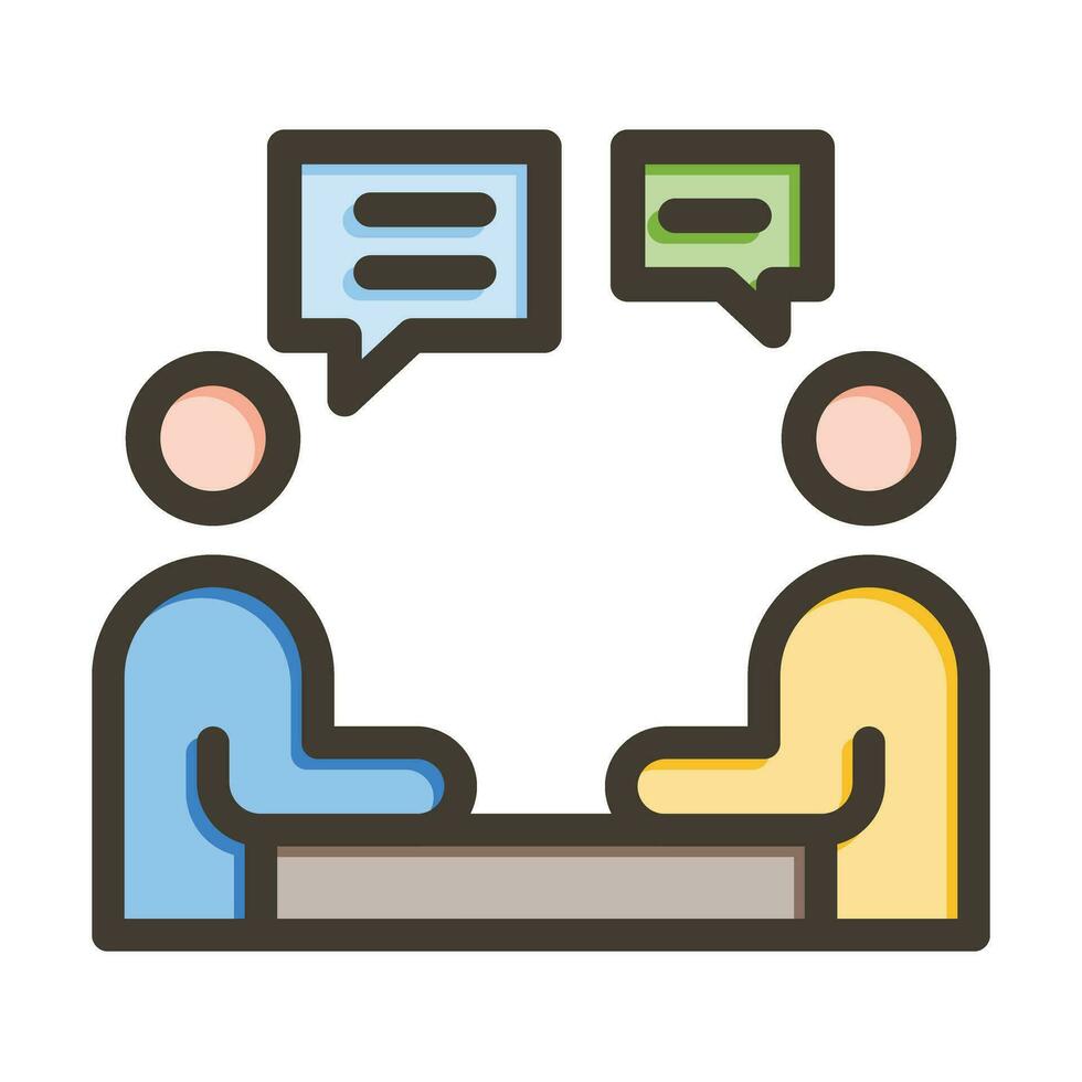 Meeting Vector Thick Line Filled Colors Icon For Personal And Commercial Use.