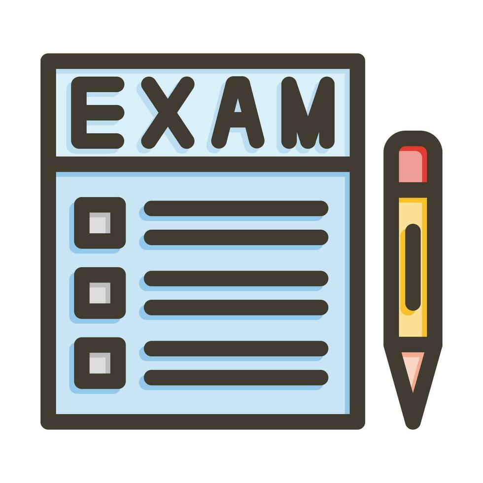 examen vector grueso línea lleno colores icono para personal y comercial usar.