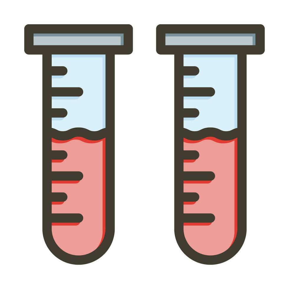 Test Tube Vector Thick Line Filled Colors Icon For Personal And Commercial Use.