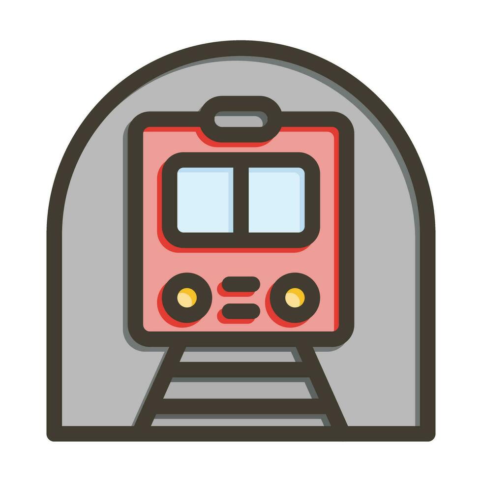 Subway Vector Thick Line Filled Colors Icon For Personal And Commercial Use.