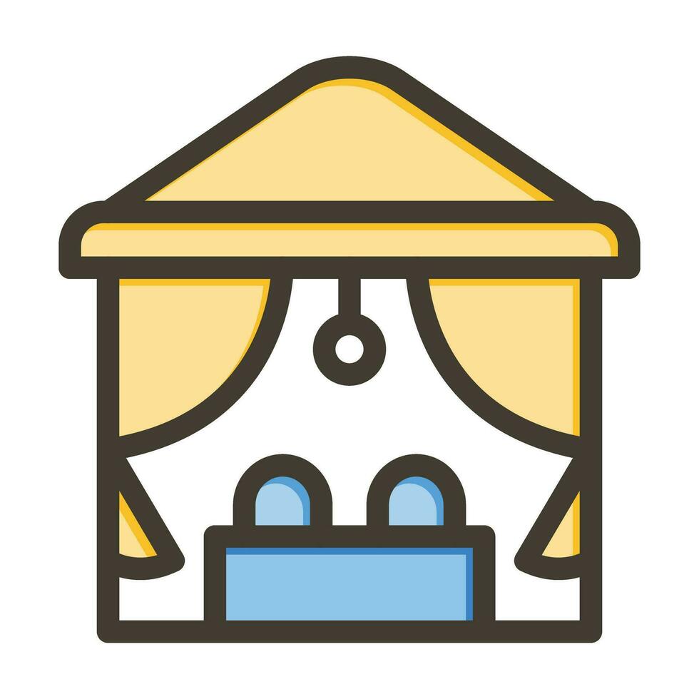 Beach Cabana Vector Thick Line Filled Colors Icon For Personal And Commercial Use.