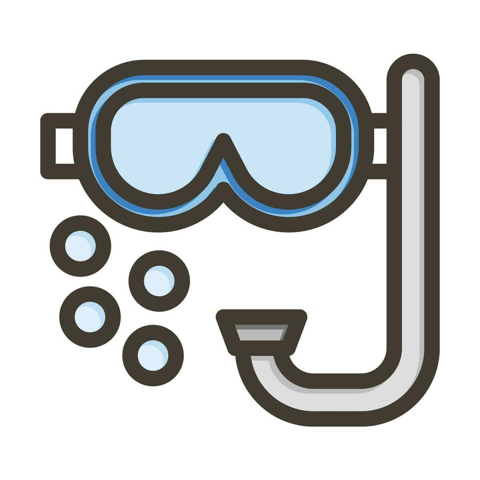 Snorkel Vector Thick Line Filled Colors Icon For Personal And Commercial Use.