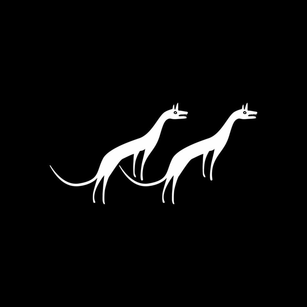 Pair Wolf Naive Illustration for Logo Gram, Art Illustration or Graphic Design Element. Vector Illustration