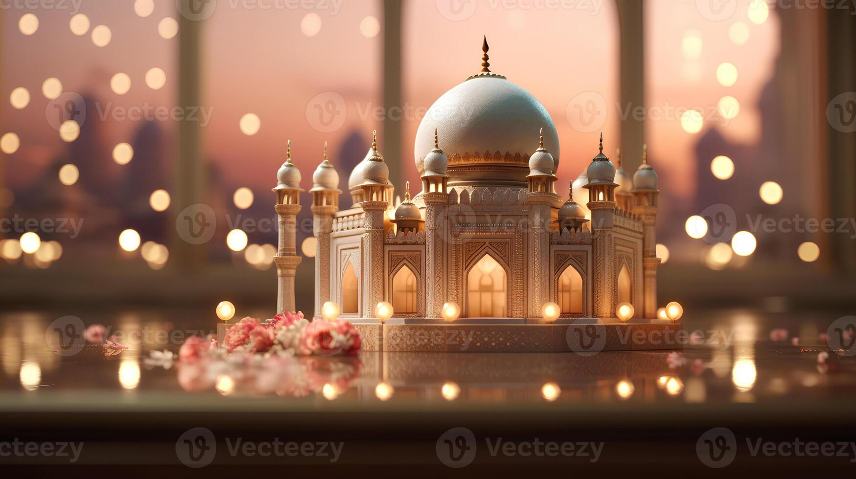 Happy Eid Al-Adha background images made with Generative AI photo