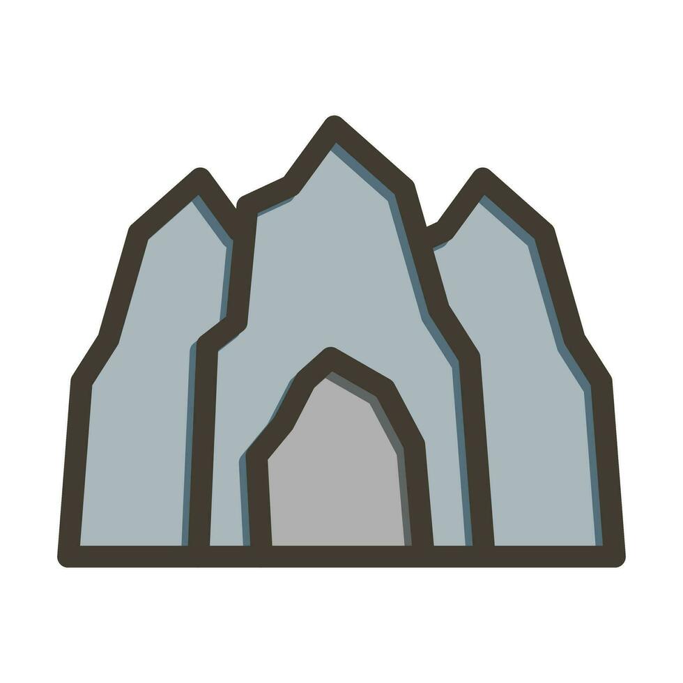 Cave Vector Thick Line Filled Colors Icon For Personal And Commercial Use.