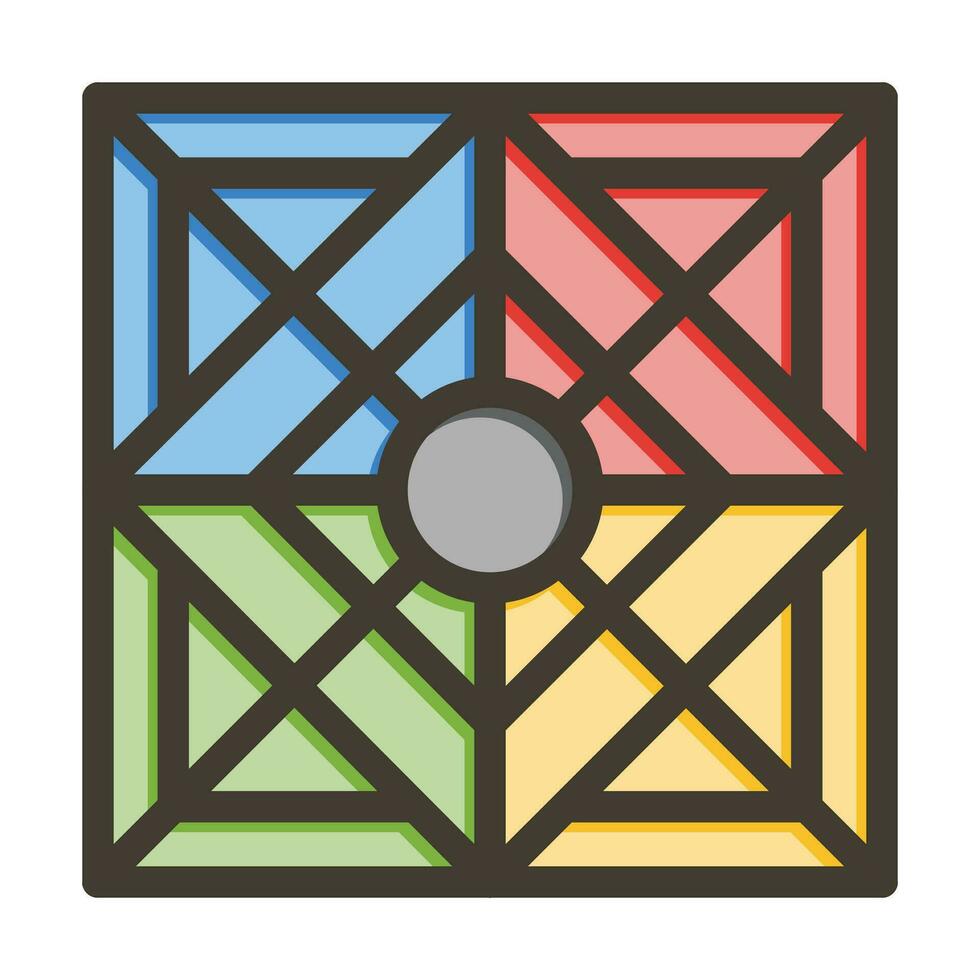 Kaleidoscope Vector Thick Line Filled Colors Icon For Personal And Commercial Use.