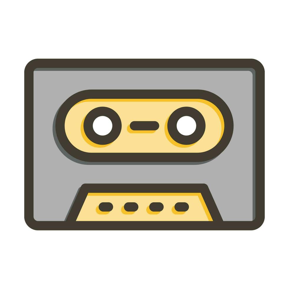 Cassette Player Vector Thick Line Filled Colors Icon For Personal And Commercial Use.