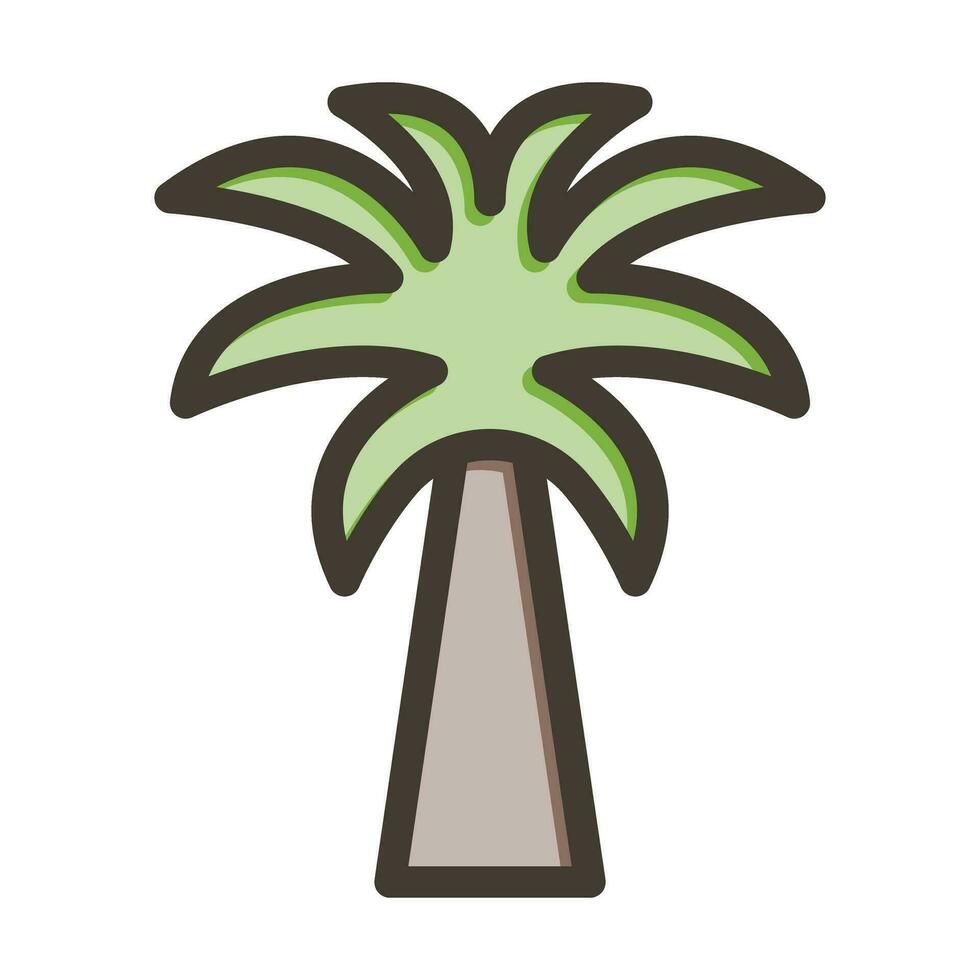 palma árbol vector grueso línea lleno colores icono para personal y comercial usar.