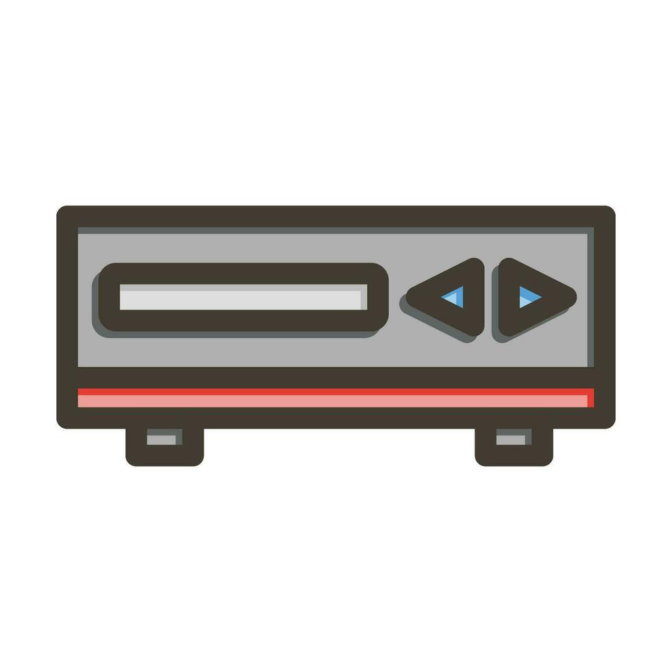 Cd Player Vector Thick Line Filled Colors Icon For Personal And Commercial Use.