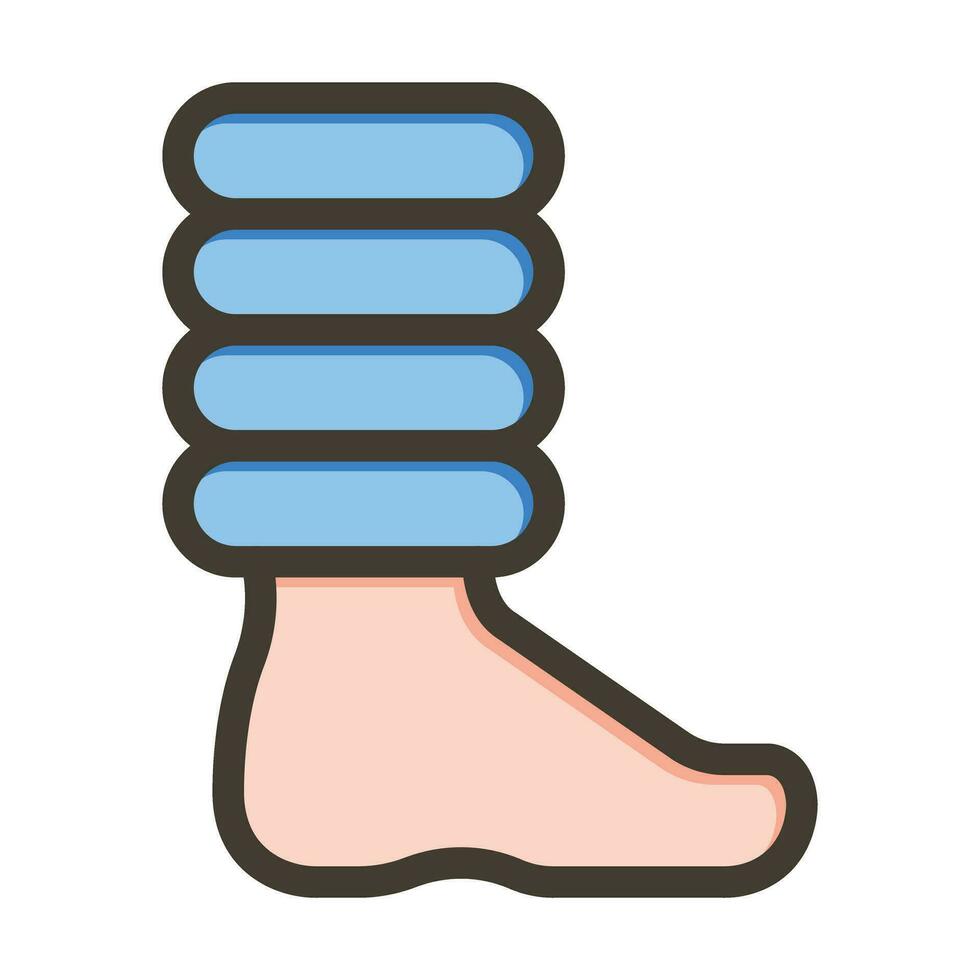 Leg Warmer Vector Thick Line Filled Colors Icon For Personal And Commercial Use.