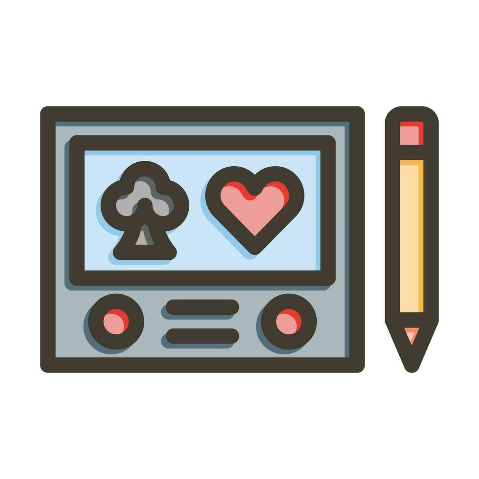 Etch A Sketch Vector Thick Line Filled Colors Icon For Personal And Commercial Use.