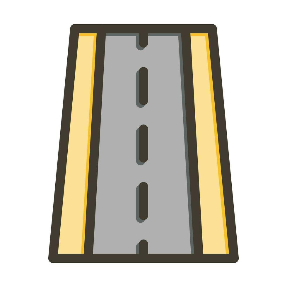 Road Vector Thick Line Filled Colors Icon For Personal And Commercial Use.