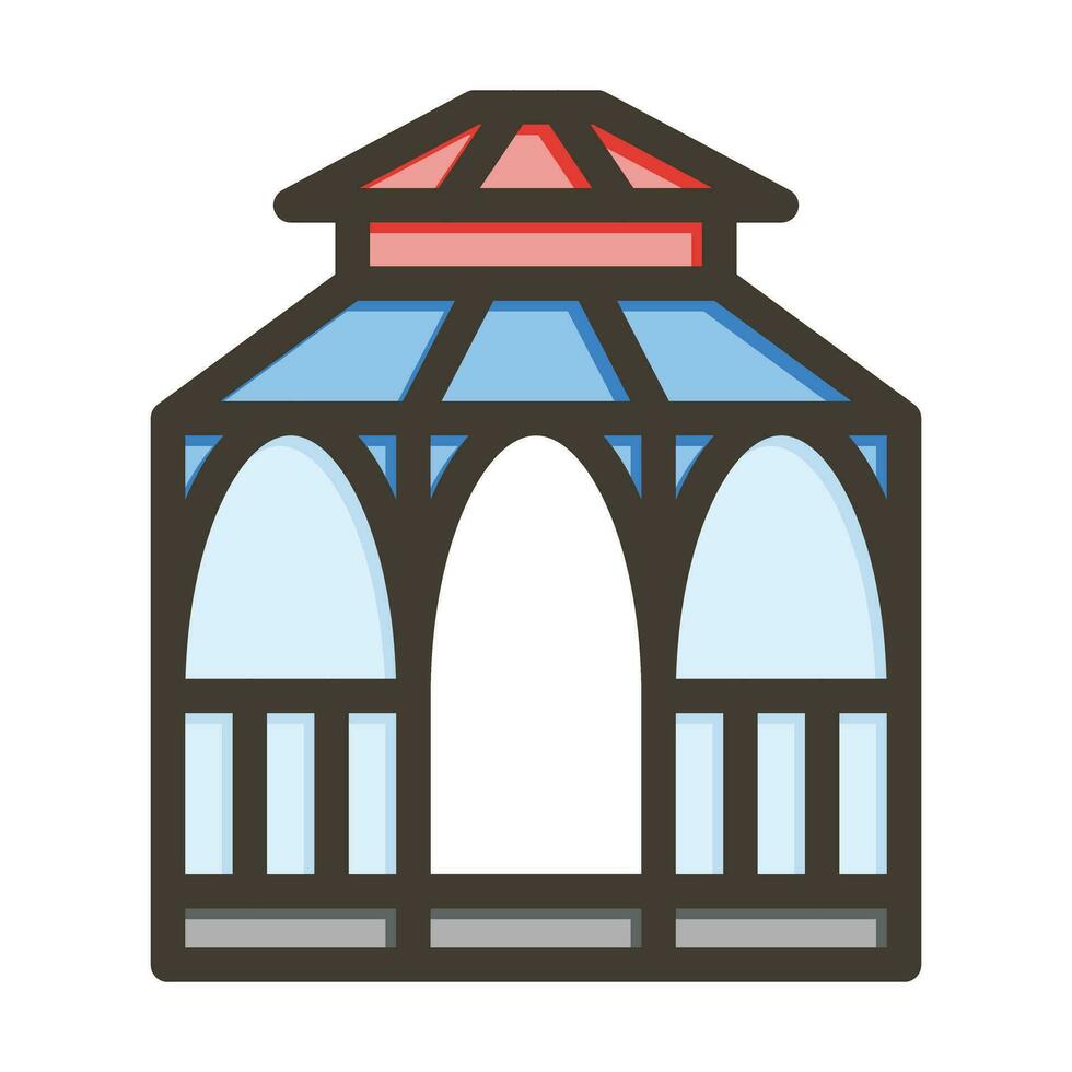 Gazebo Vector Thick Line Filled Colors Icon For Personal And Commercial Use.