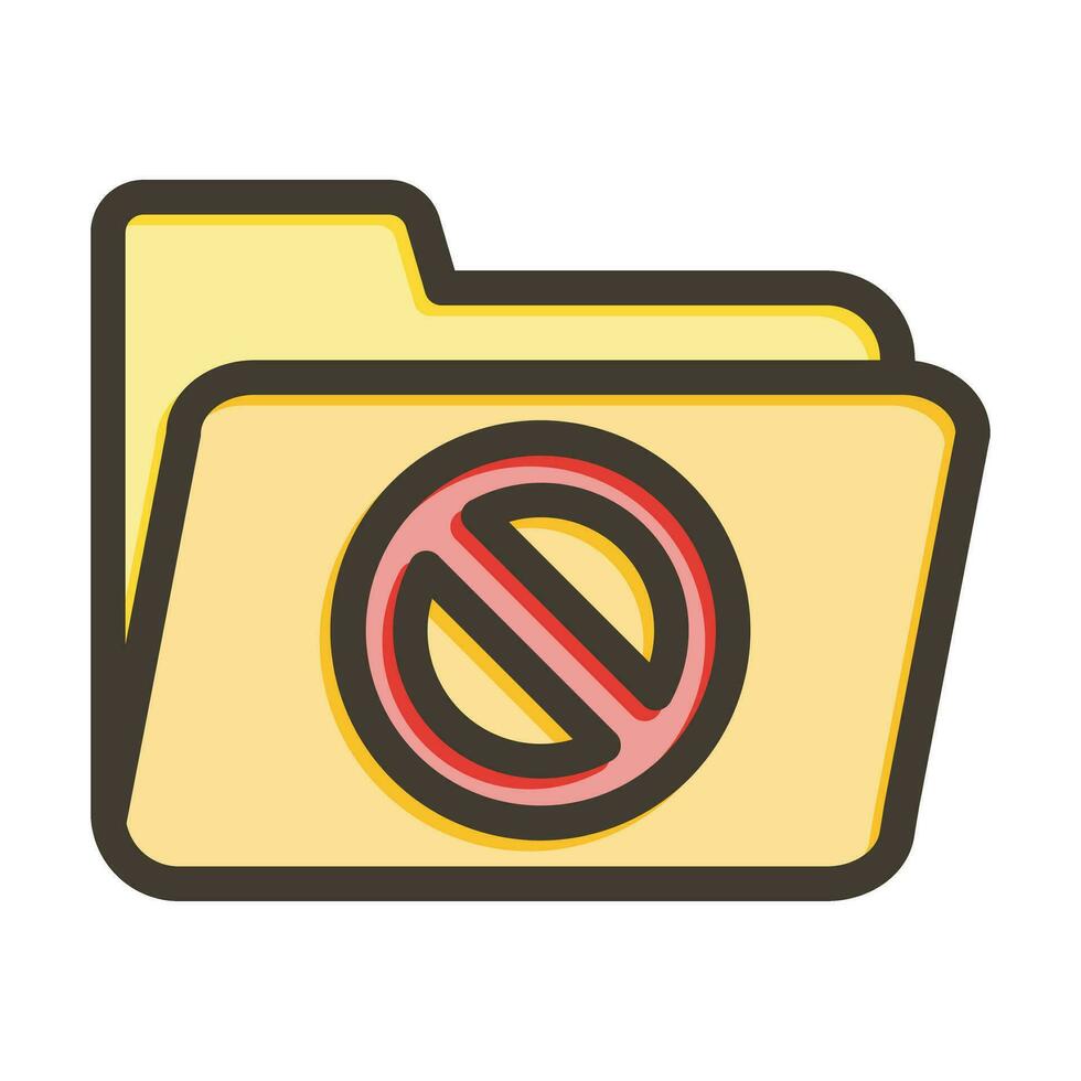 Forbidden Sign Vector Thick Line Filled Colors Icon For Personal And Commercial Use.