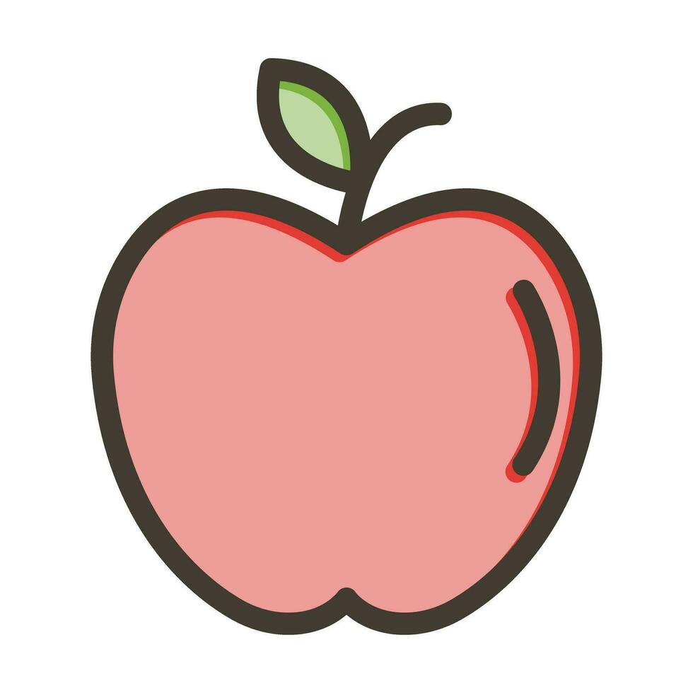 manzana vector grueso línea lleno colores icono para personal y comercial usar.