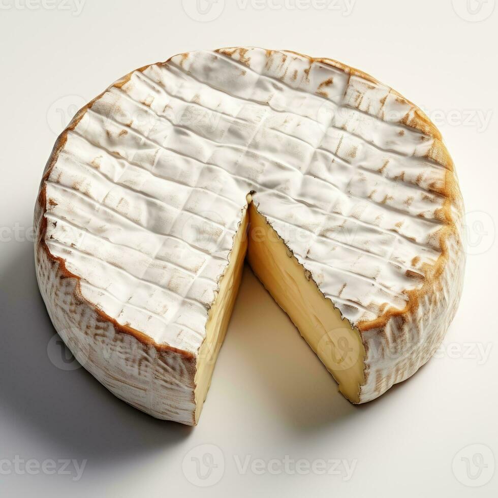 Camembert cheese Isolated on white background AI Generated photo