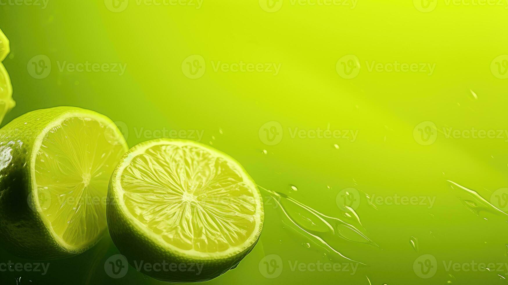 Lime on light lime background AI Generated photo