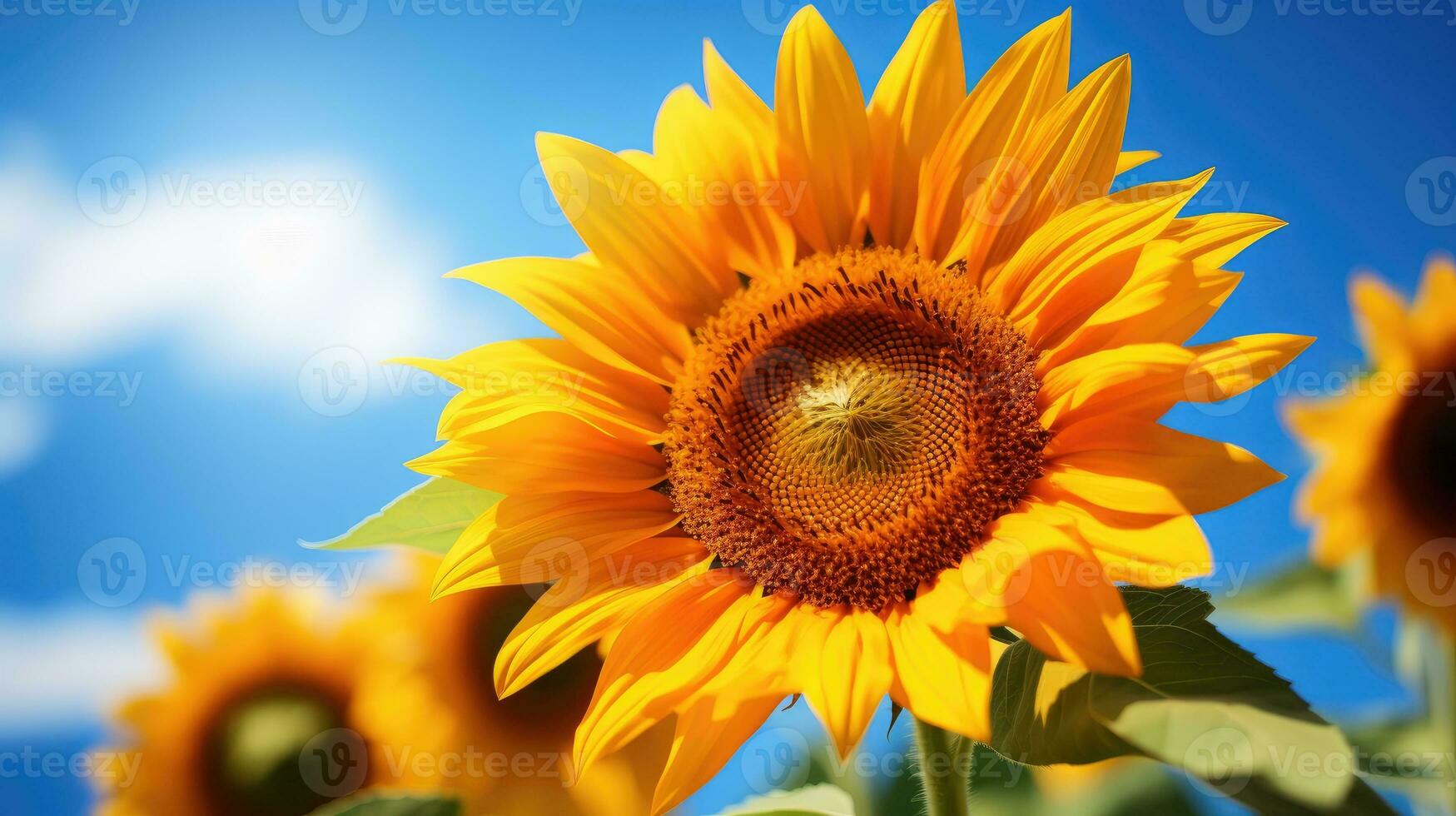 Sunflower with blue sky AI Generated photo