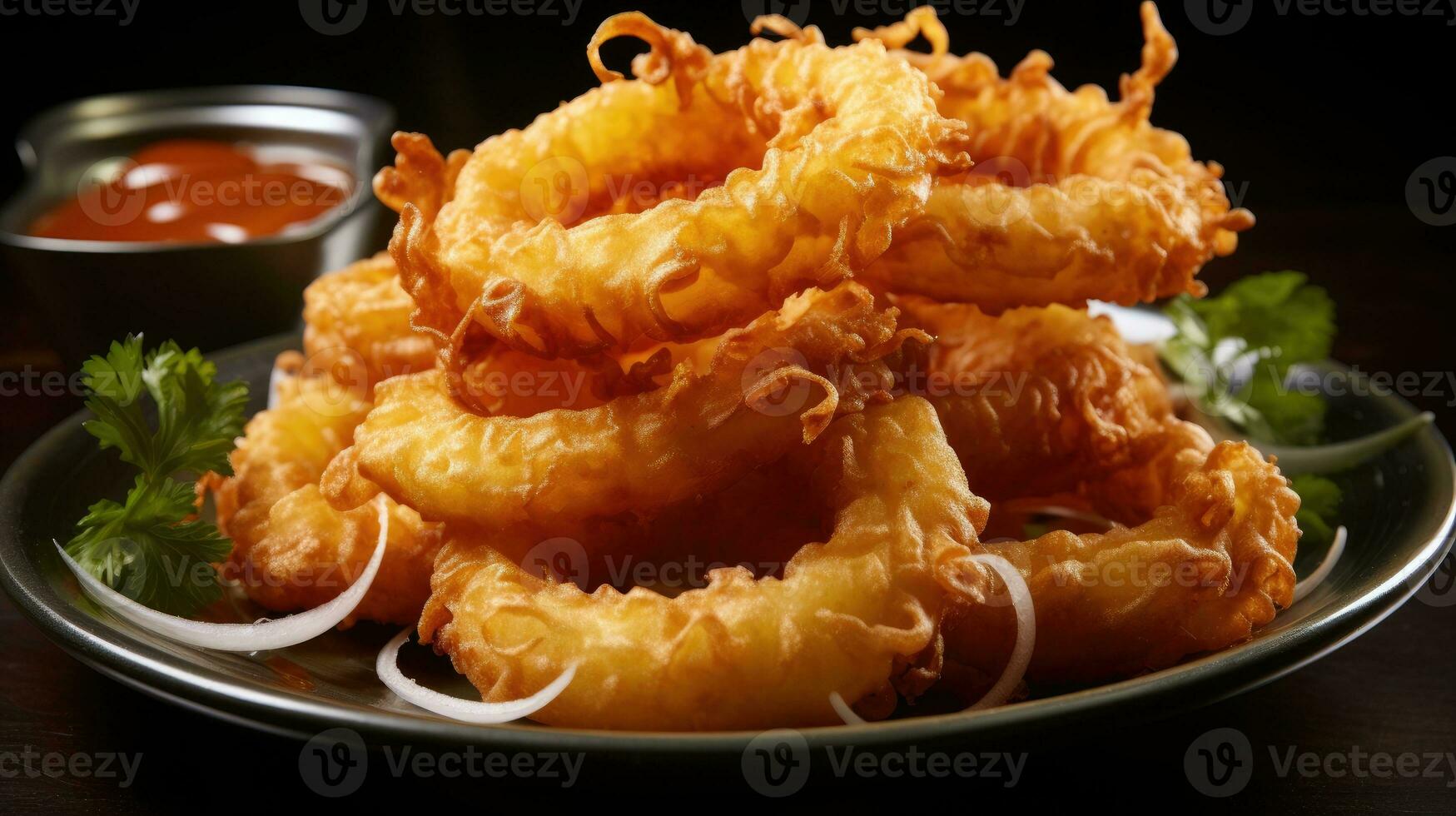Fried squid ring AI Generated photo
