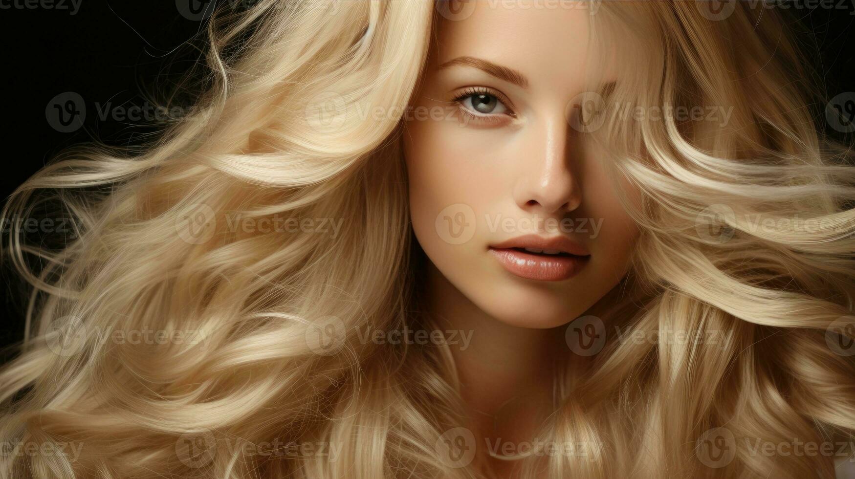 Beautiful blond hair backgorund AI Generated photo