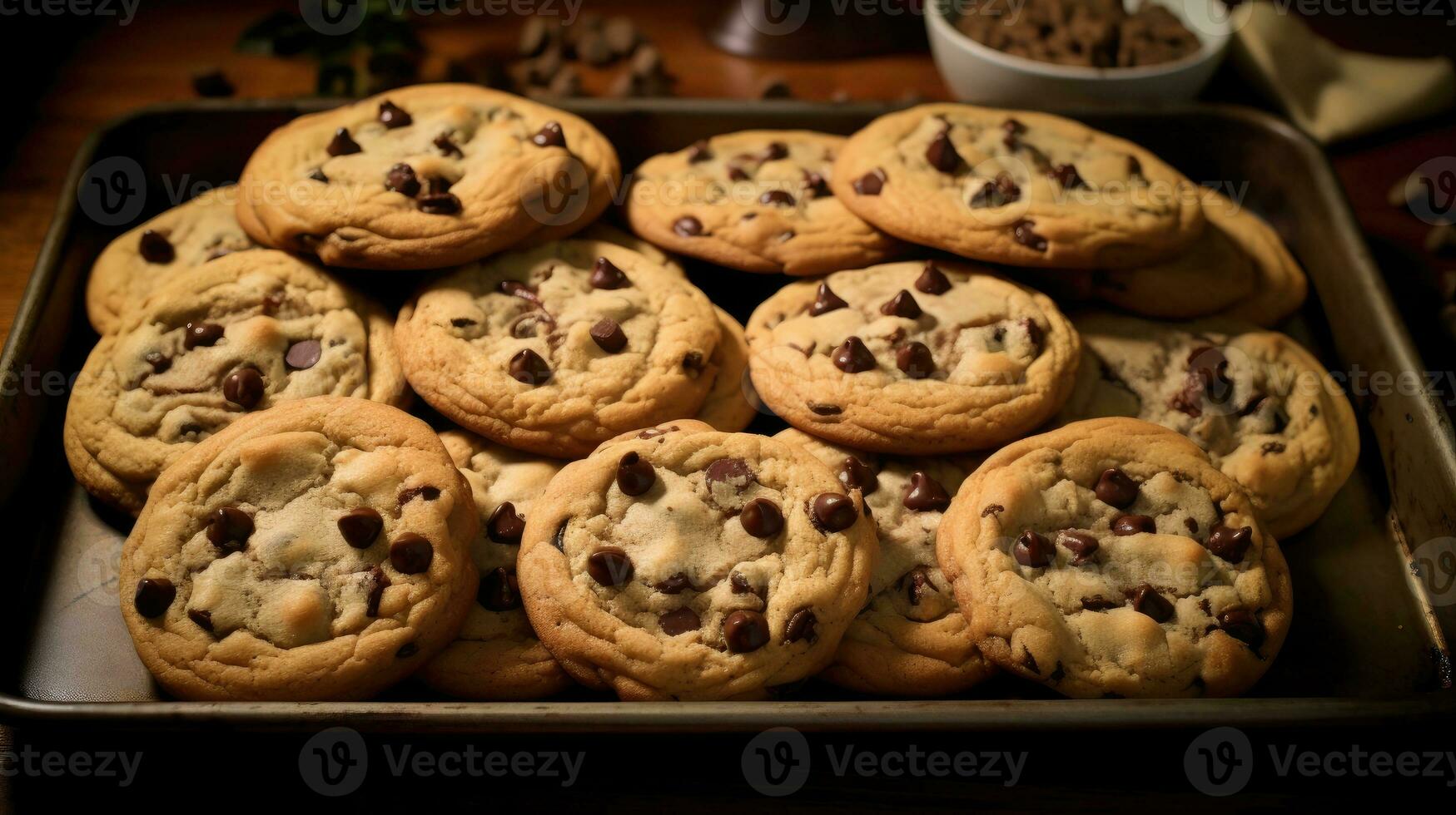 Homemade chocolate chip cookies AI Generated photo