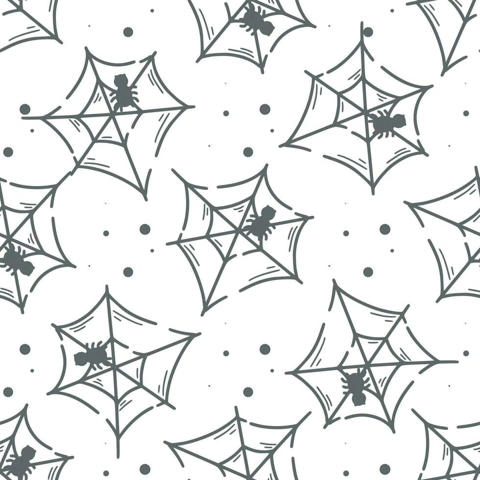 Cobweb with spiders seamless pattern vector