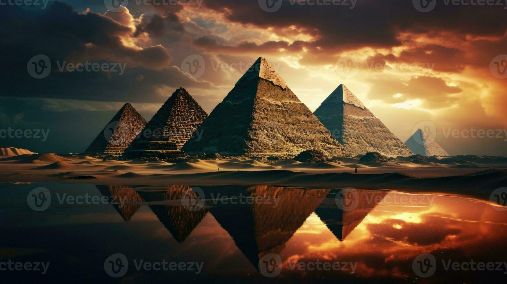 Majestic pyramid landscape AI Generated photo