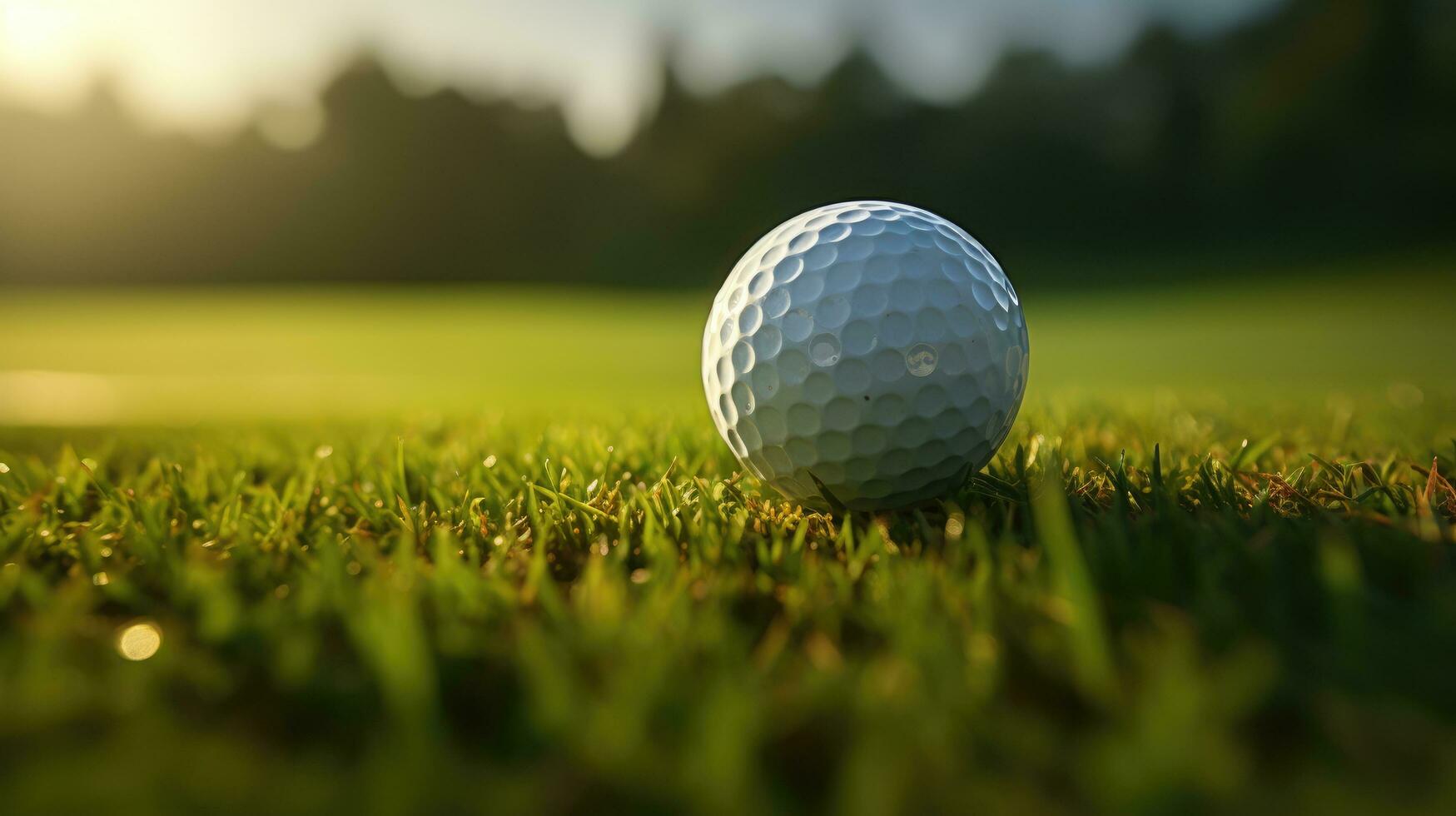 Golf ball on green AI Generated photo