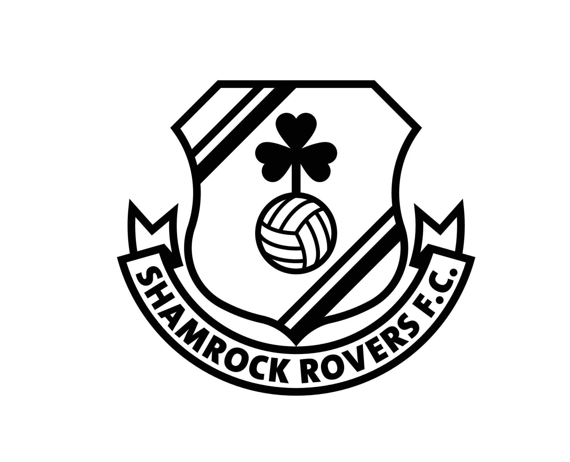 Shamrock Rovers Club Logo Symbol Black Ireland League Football Abstract