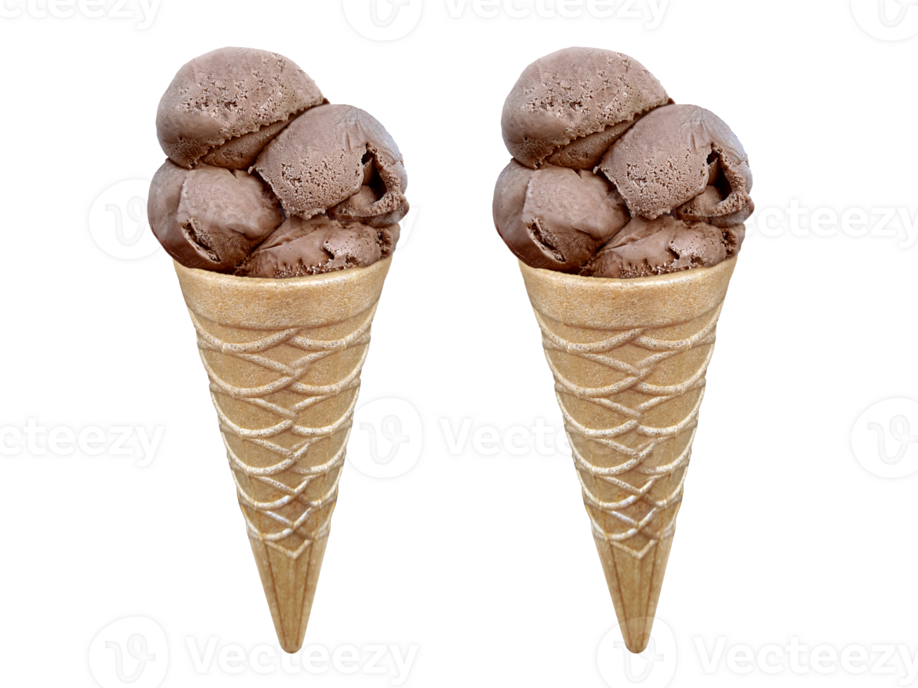 Chocolate Ice cream in the cone, transparent background png