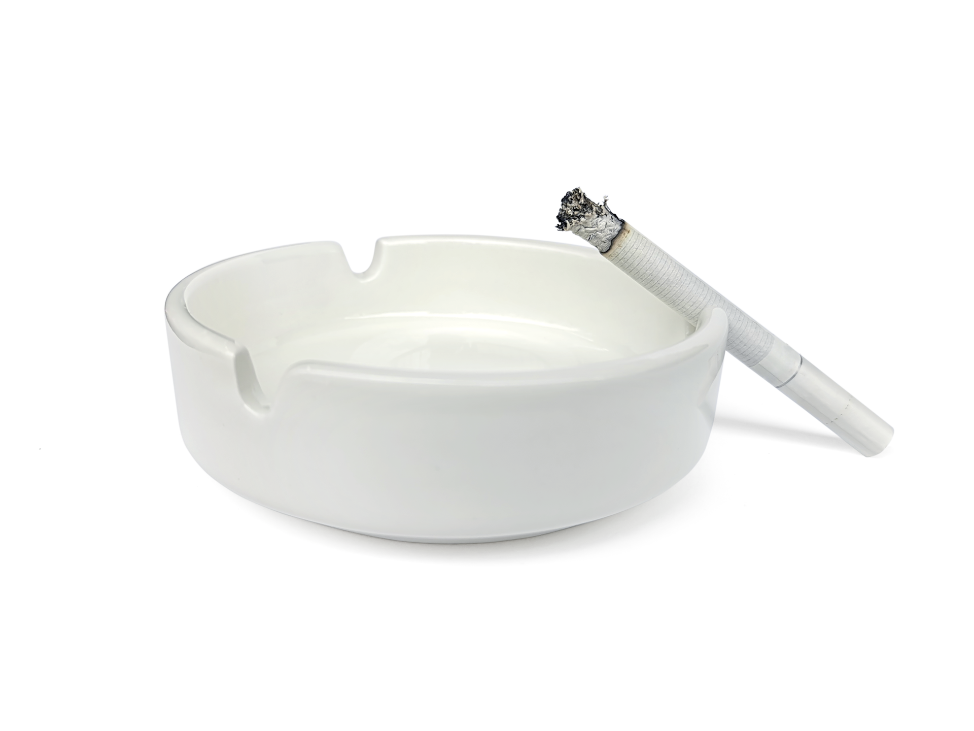 White ashtray and cigarette, transparent background 30353110 PNG