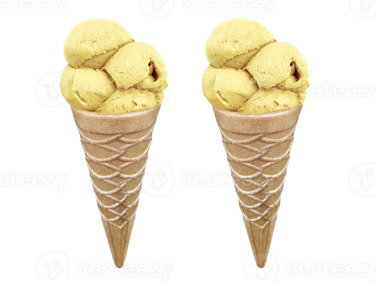 vanilla Ice cream in the cone, transparent background png