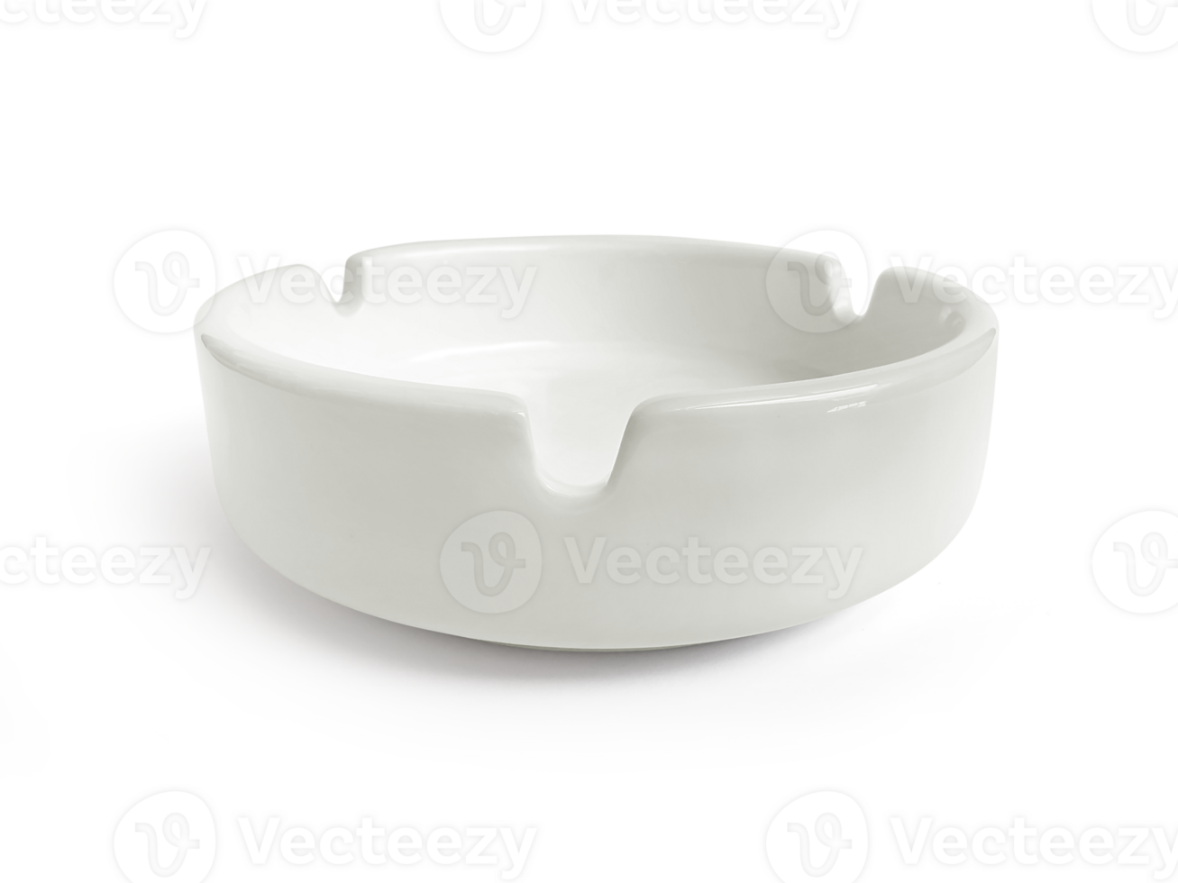 White ceramic ashtray, transparent background png