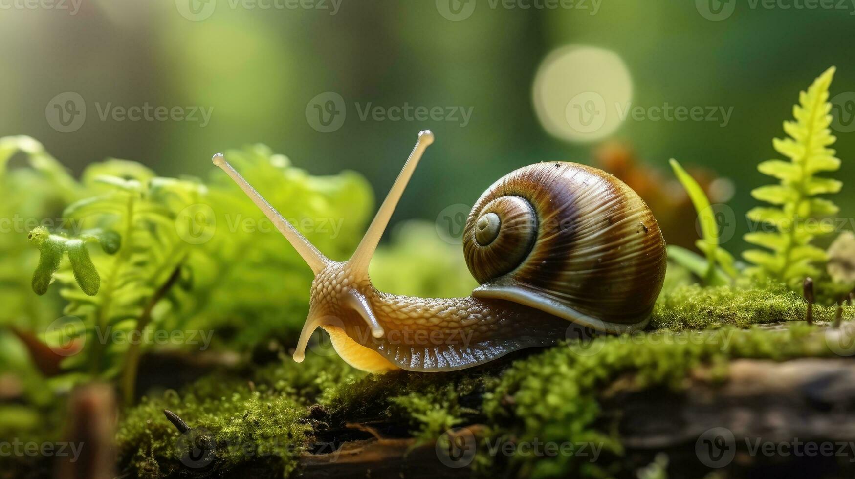 Snail in the forest AI Generated photo