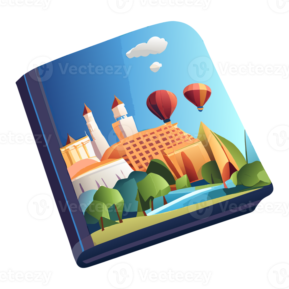 Travel Guidebook isolated on the background, generative AI png