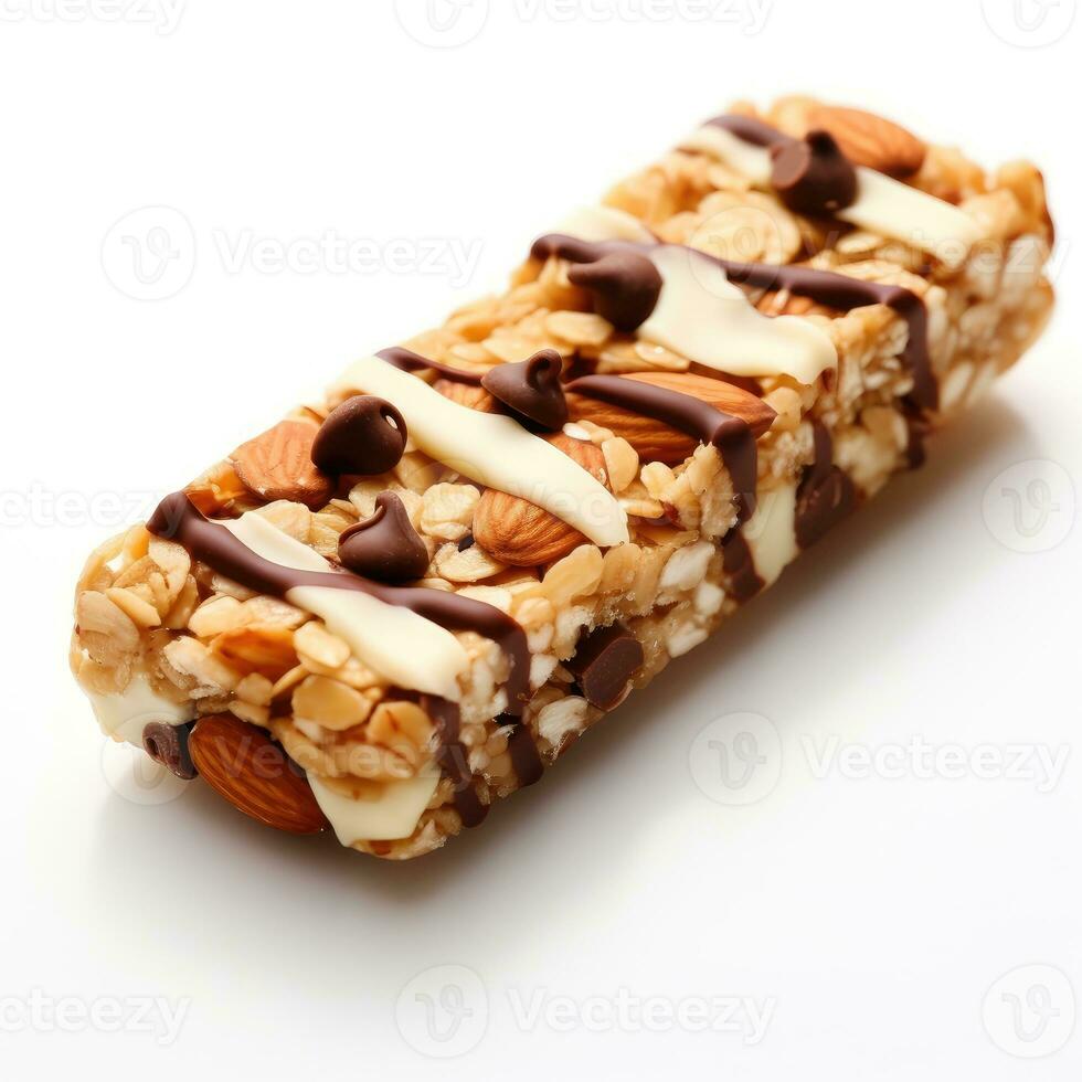 Granola bars Isolated on white background AI Generated photo