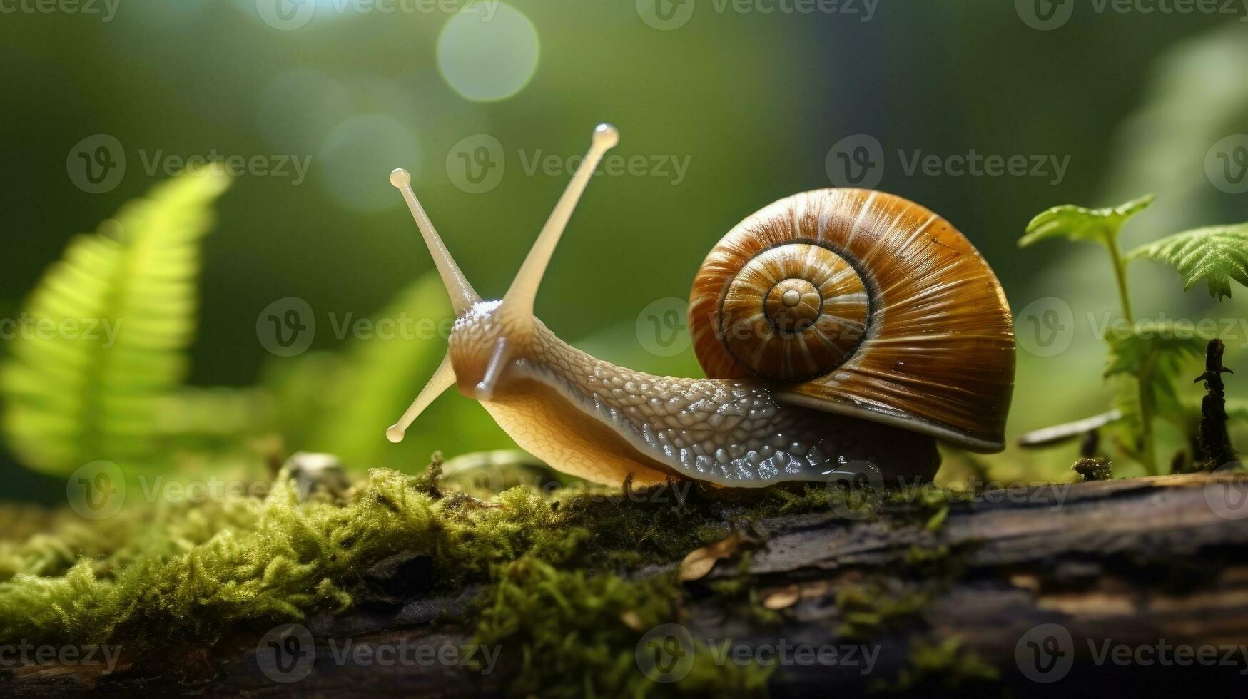 Snail in the forest AI Generated photo