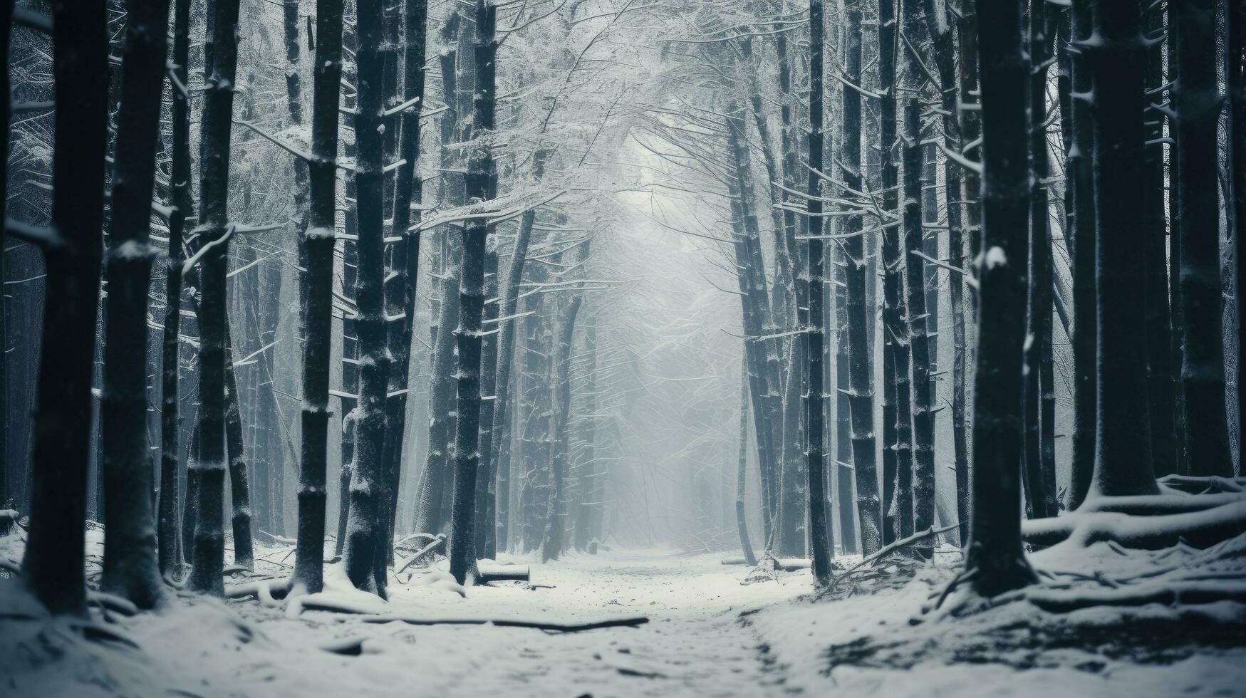 Snowy forest background AI Generated photo