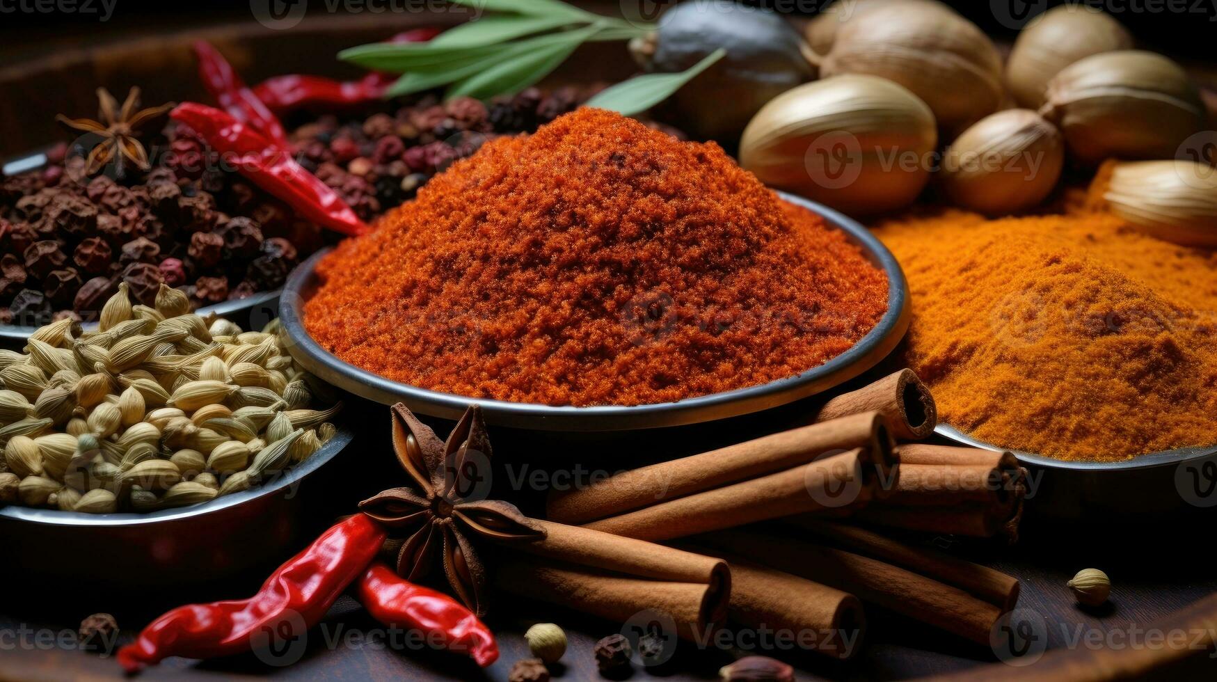 Closeup of spices AI Generated photo