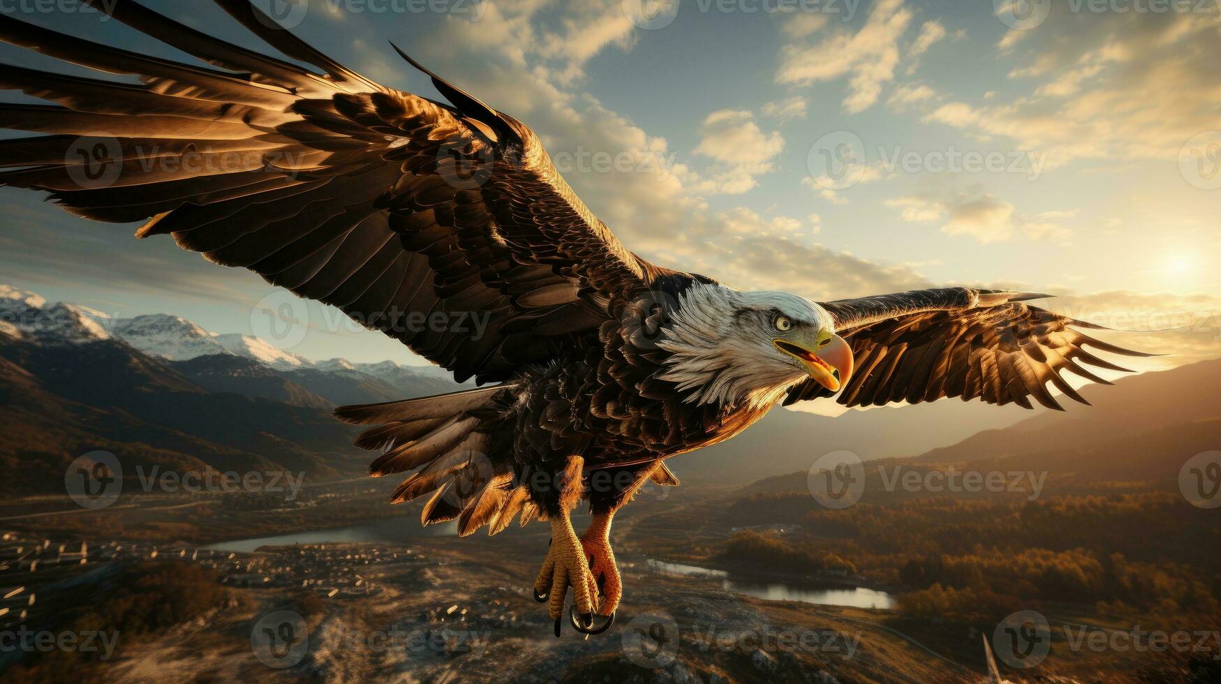 Eagle flying in the sky AI Generated photo