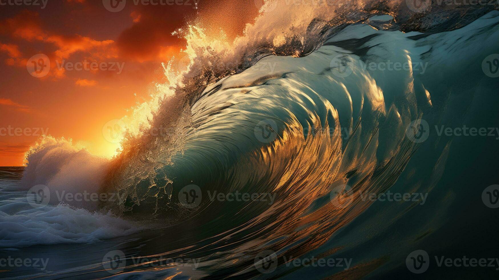 Big sea wave AI Generated photo