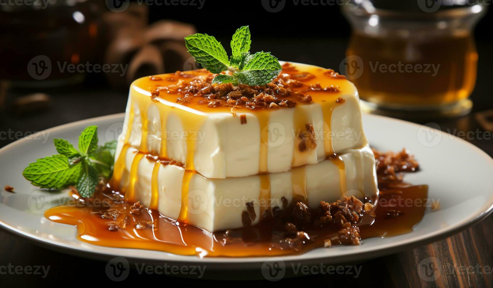 Beautiful and delicious dessert. Generated AI photo