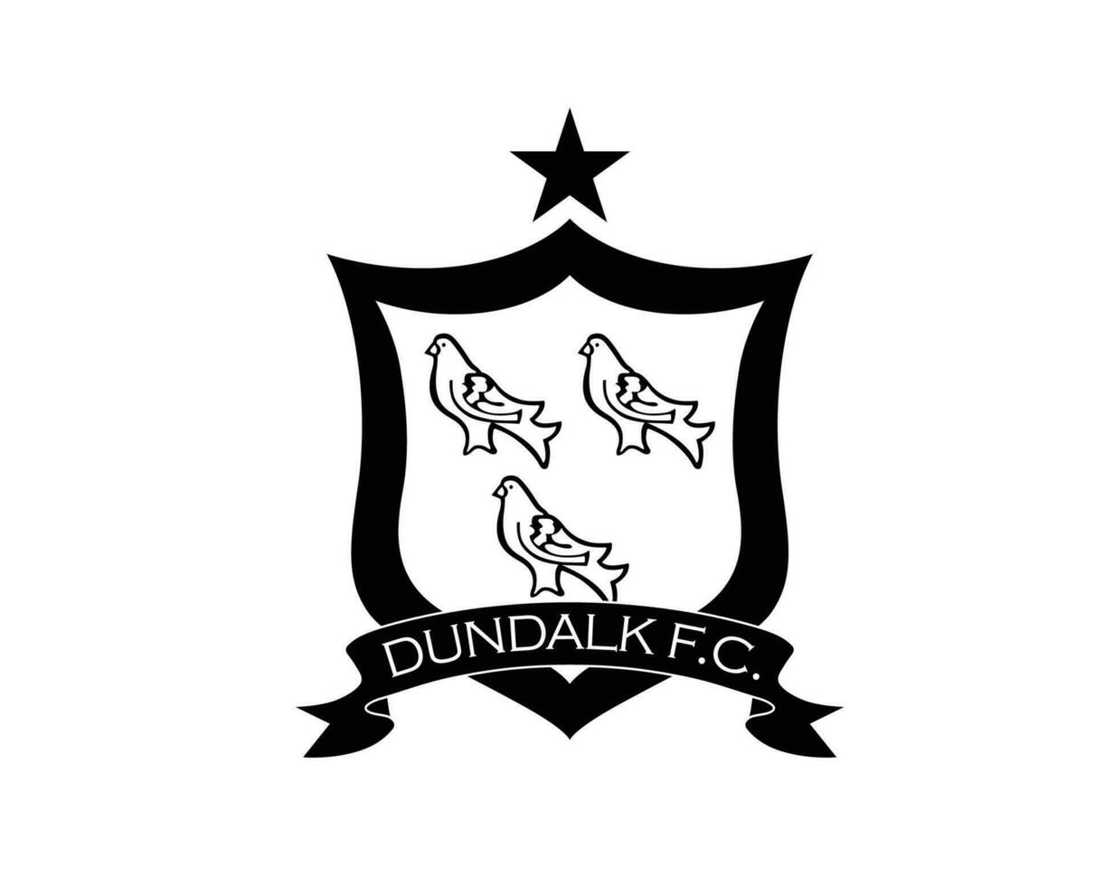 Dundalk FC Club Logo Symbol Black Ireland League Football Abstract Design Vector Illustration