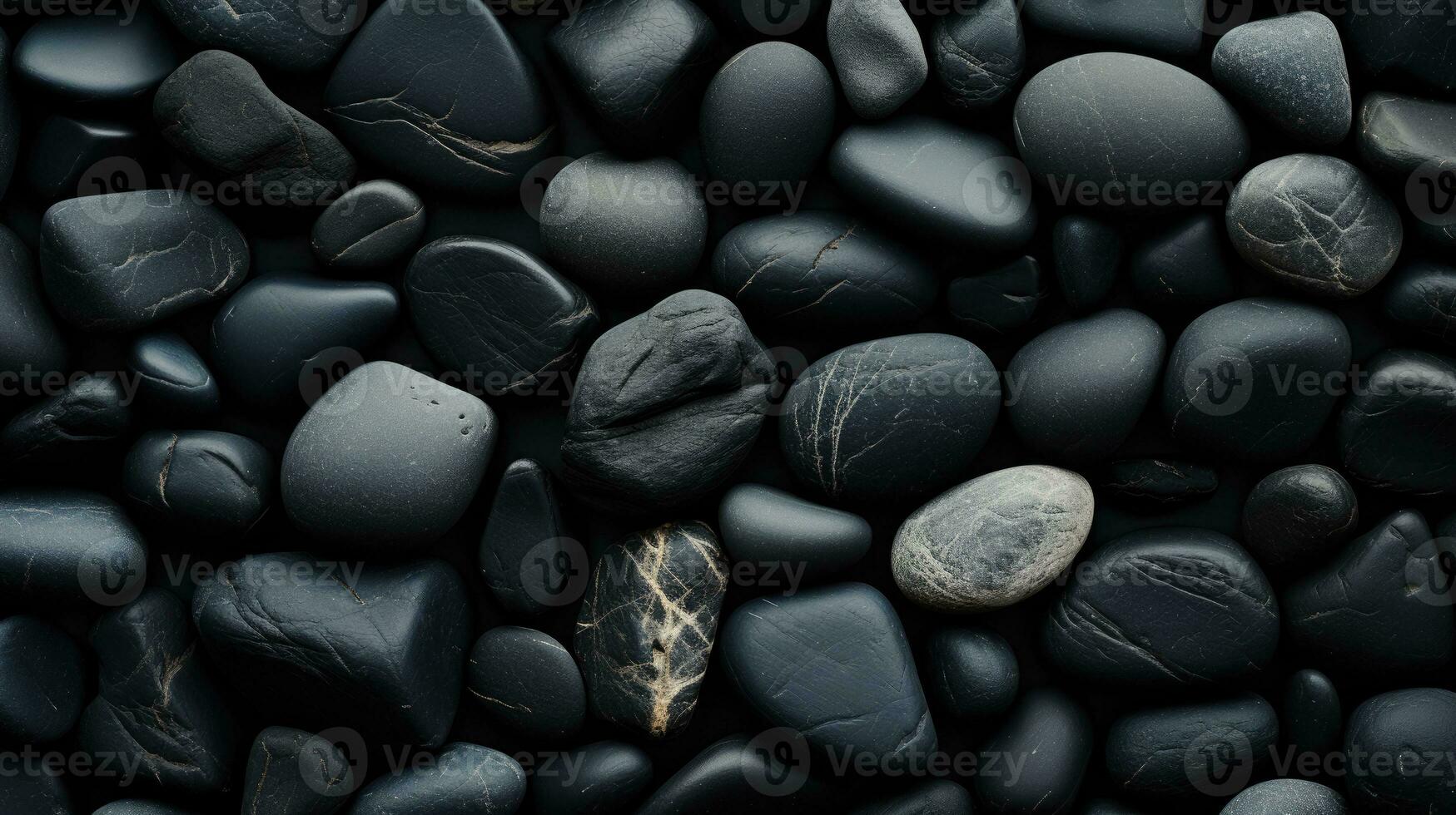 Black stones background AI Generated photo