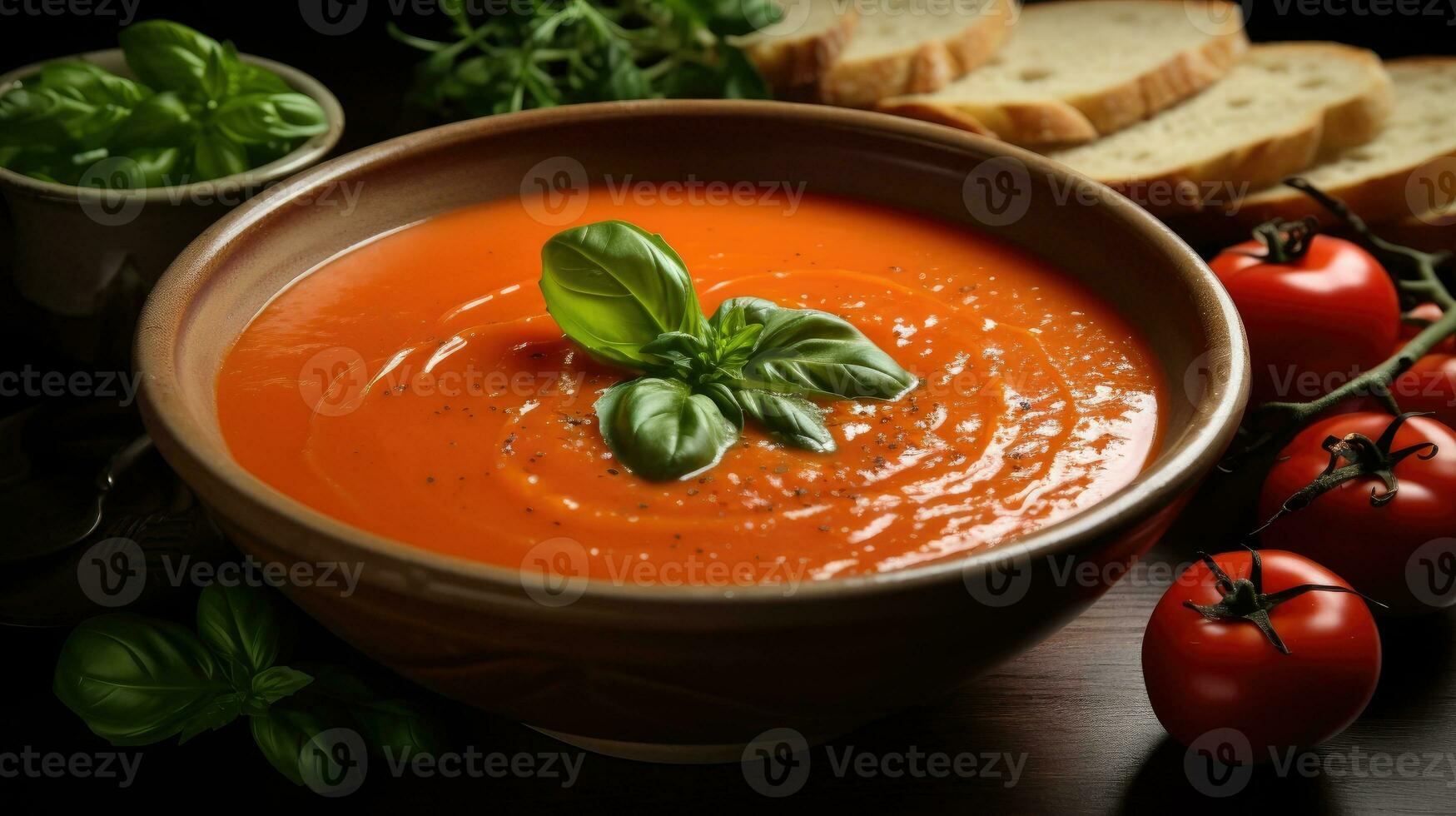 Fresh tomato soup AI Generated photo