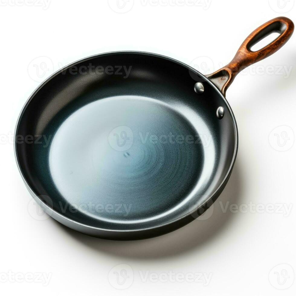 Iron frying pan Isolated on white background AI Generated photo